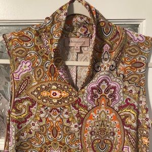 Philosophy Republic Clothing Paisley High/Low V-Neck Sleeveless Top. Size M.